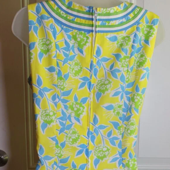 The Lilly Vintage Lilly Pulitzer Dress Yellow Blue Green White Size 12